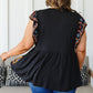Sophia Embroidered Blouse in Black