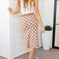 Start Your Engines Checkered Midi Skirt