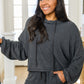 Stay Right Here Soft Knit Hoodie In Charcoal