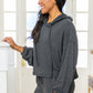 Stay Right Here Soft Knit Hoodie In Charcoal