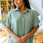 Sweet Simplicity Button Down Blouse in Sage