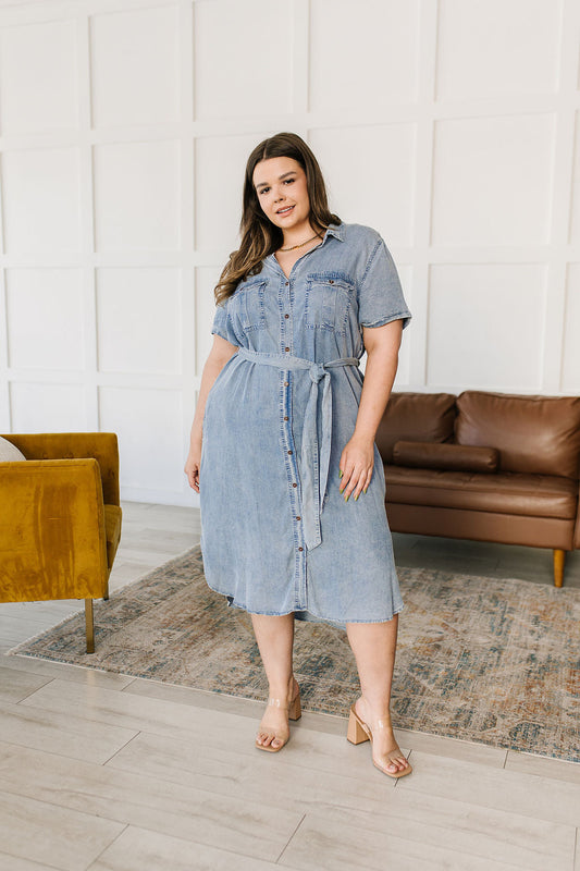 Wait For It Denim Shirtdress