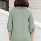 Wonderfully Waffled Top in Sage