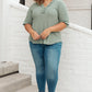 Wonderfully Waffled Top in Sage