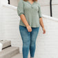 Wonderfully Waffled Top in Sage
