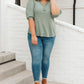 Wonderfully Waffled Top in Sage