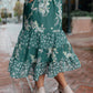 Zoe Floral Middi Skirt in Hunter Green